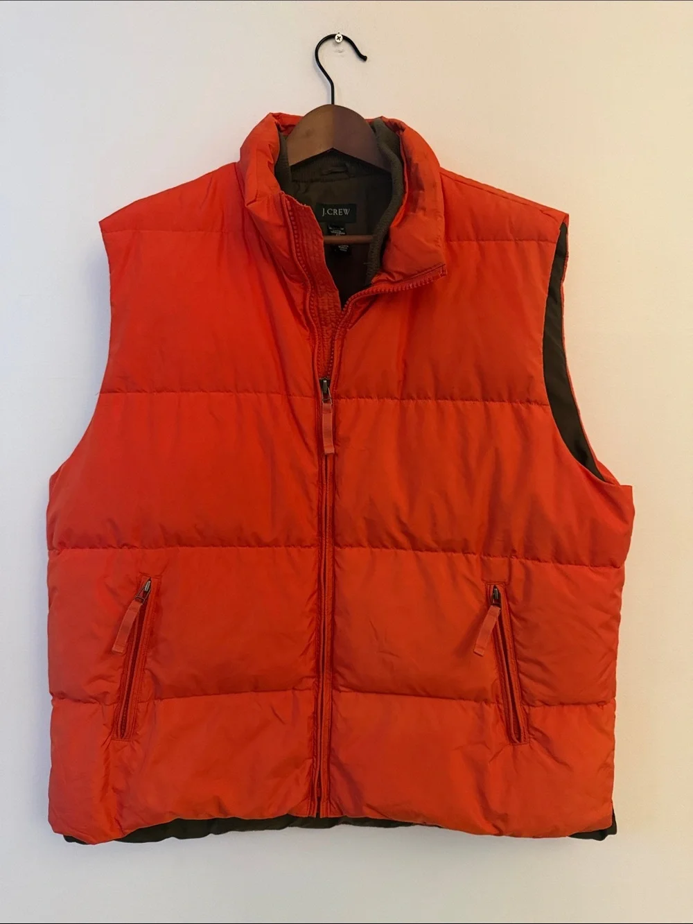 J. Crew Orange Quilted Puffer Vest